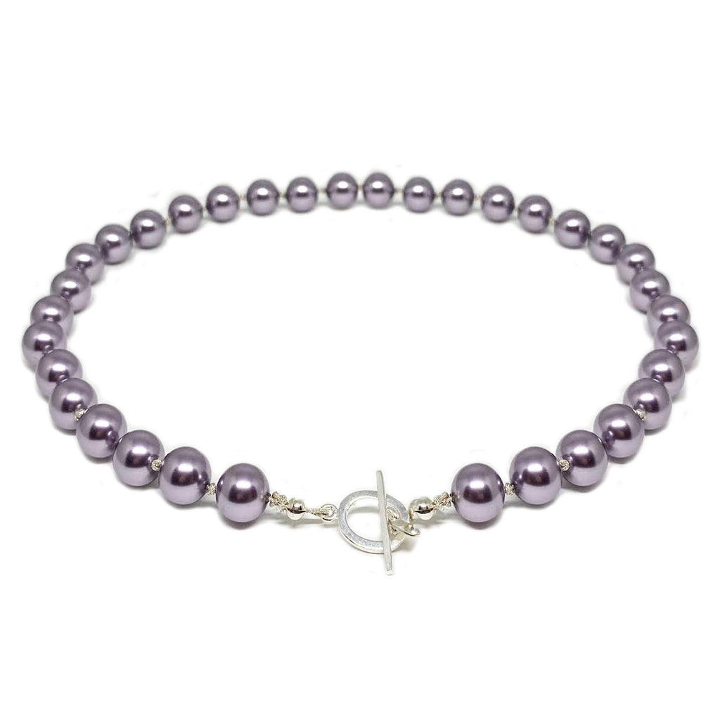 purple crystals pearls necklace