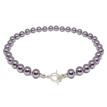purple crystals pearls necklace