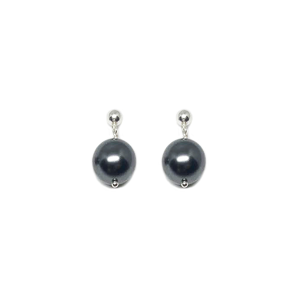 Black Tahitian crystals pearl earrings