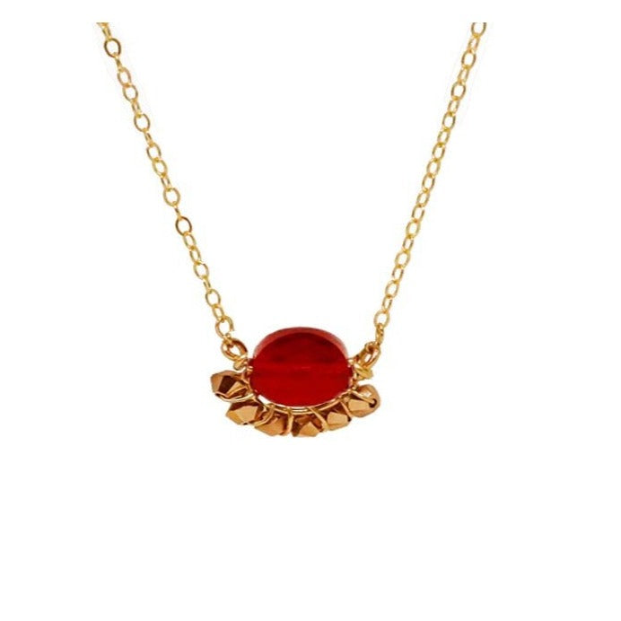ruby red crown necklace