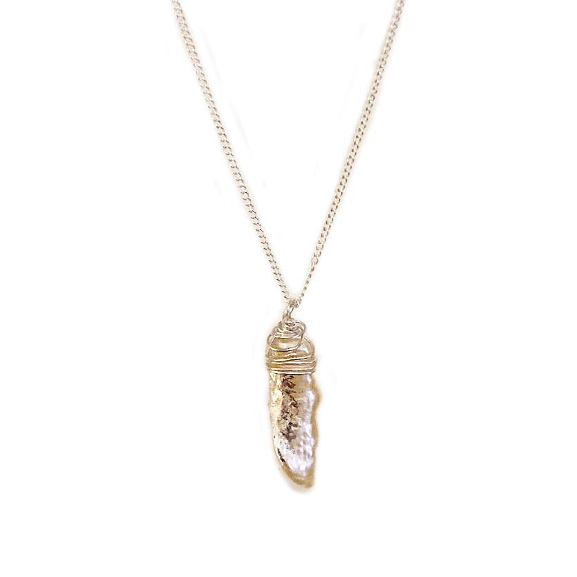 Fresh water pearl organic shaped pendant 