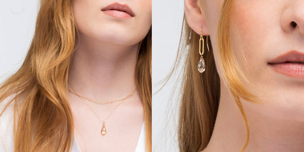 warm colored sparkly crystals jewelry from desideri design