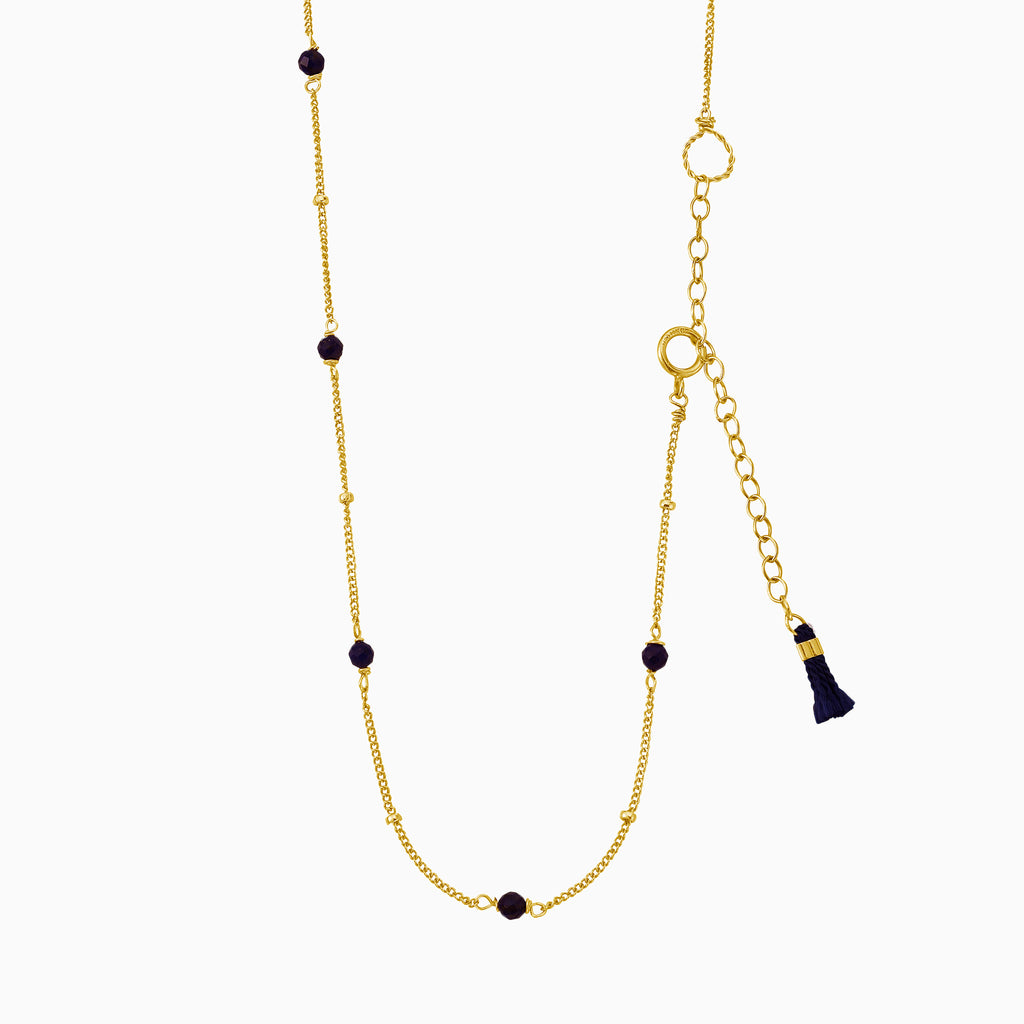 Black satellite gold necklace