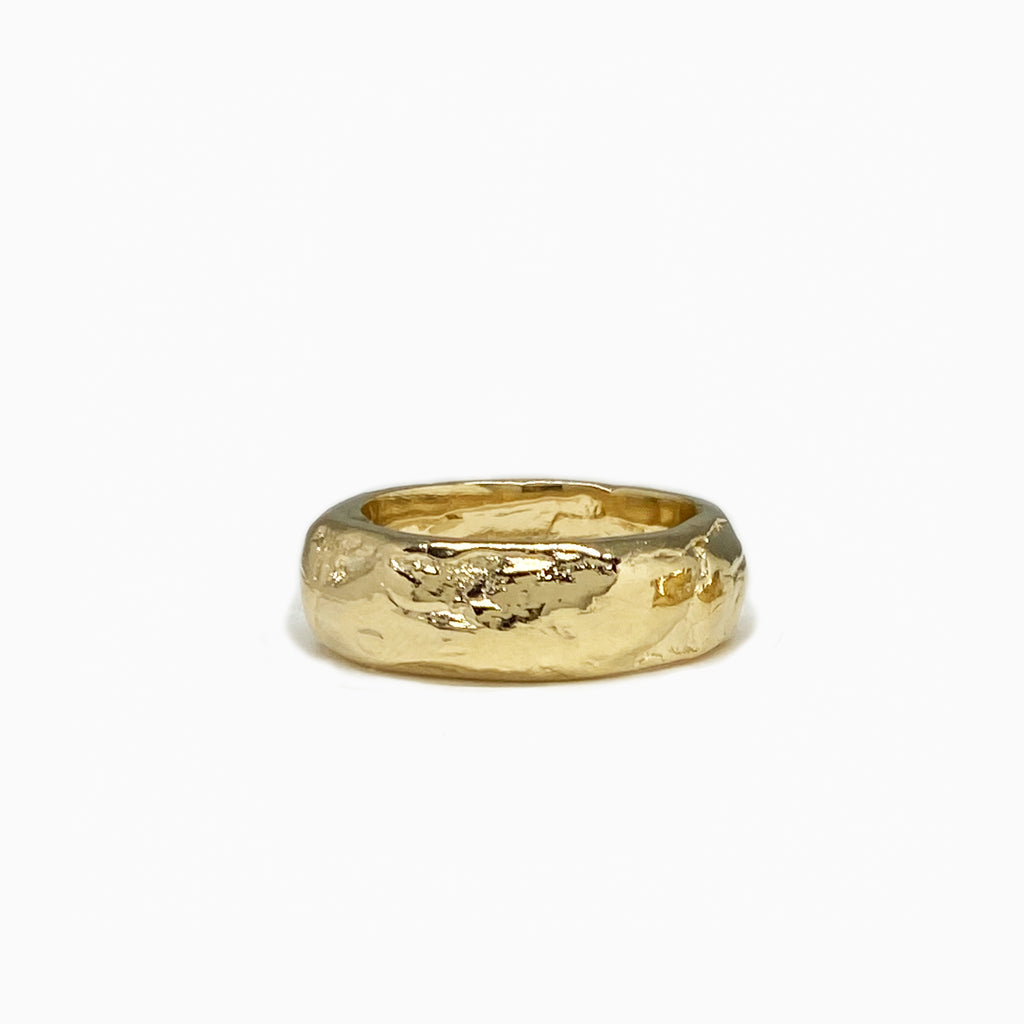 Organic shaped band ring 14k gold or sterling silver