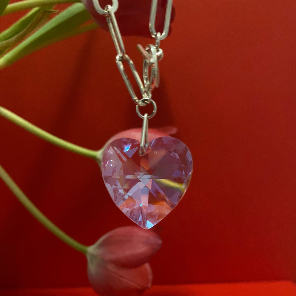 Pink large heart pendant