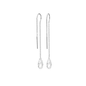 Sterling silver clear drops threader earrings