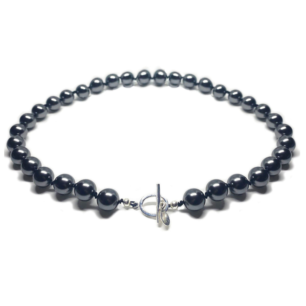 Tahitian black crystals pearls necklace