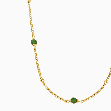 emerald green satellite gold necklace 