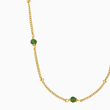emerald green satellite gold necklace 