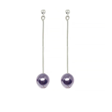 lavender bar pearl earrings