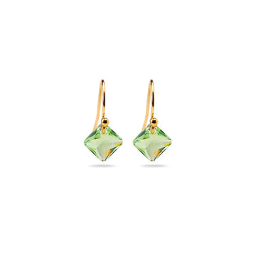 peridot small drop earrings 14k gold