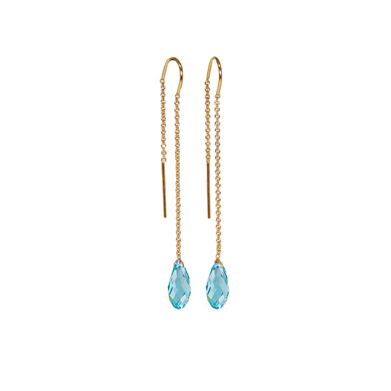 Aquamarine threader earrings