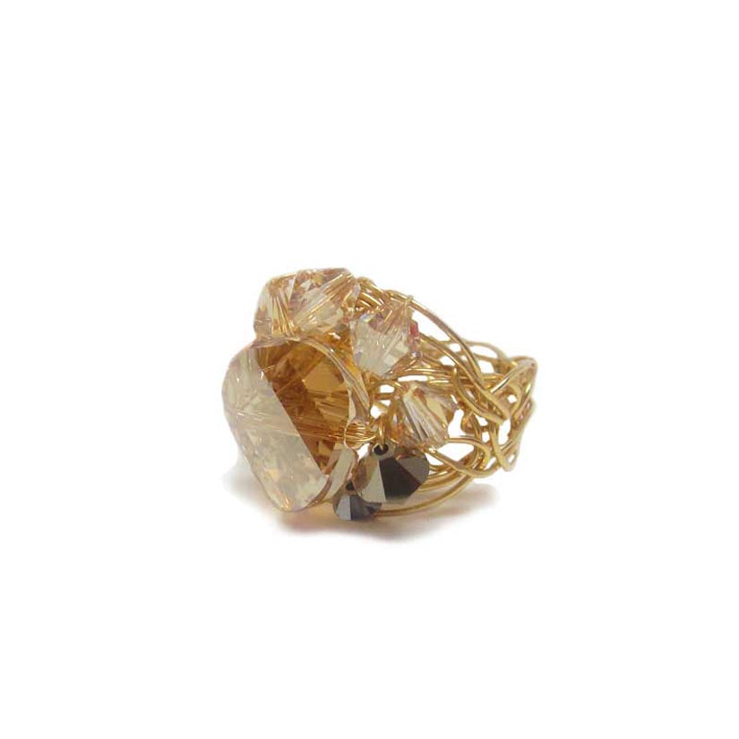 Citrine and gold cocktail ring