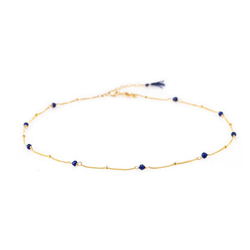14K Satellite crystals beads necklace