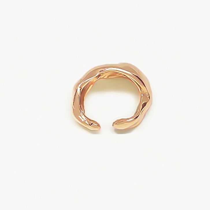 Organic shaped chunky ring in 14k gold. Molten ring