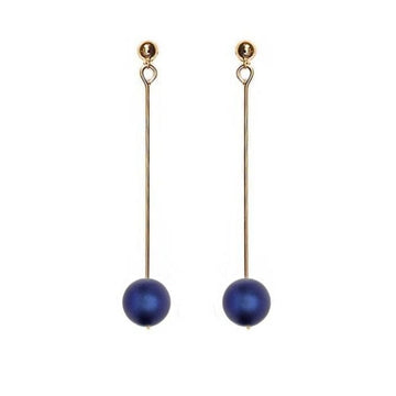 lapis blue bar earrings