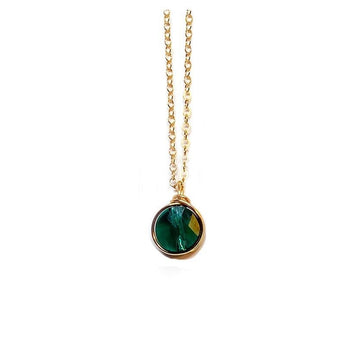 Mini Emerald green circle pendant