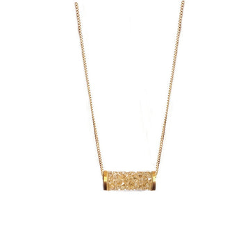 Bar gold crystals necklace. Desideri design jewelry.