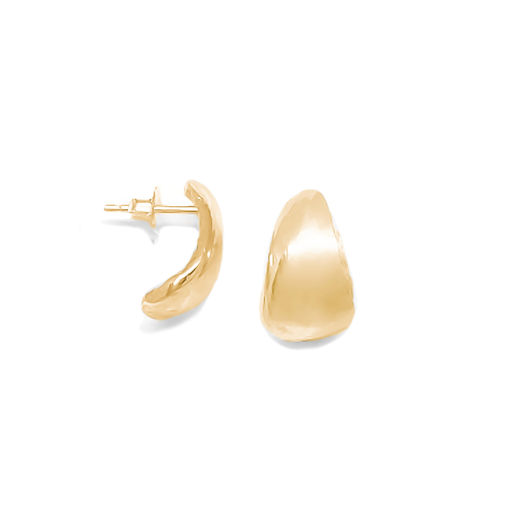 Organic shaped gold earrings